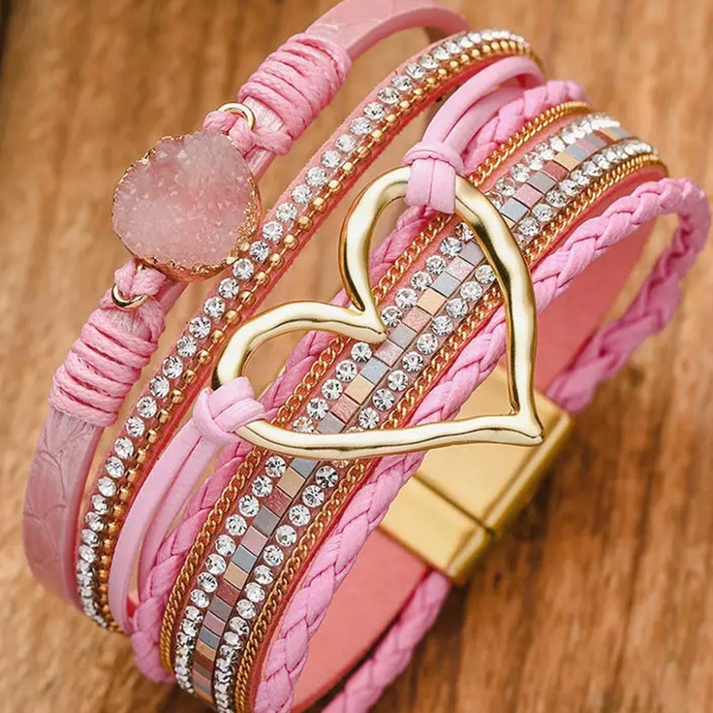 Bohemian Heart Wrap Magnetic Buckle Bracelet